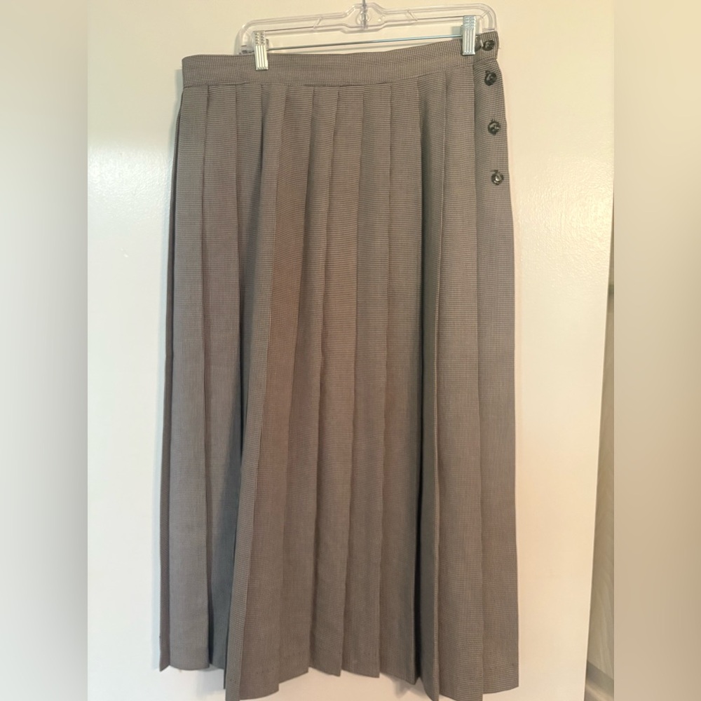 Liz Baker Vintage houndstooth Pleated Skirt - sz 18t